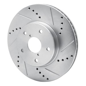 Subaru Legacy Brake Rotor (1) - Front Right - R1 Concepts - Drilled & Slotted - Silver - `15-`19